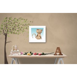 Quadro Gatinho Pirata - 29x29 cm 