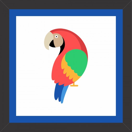 Quadro Ararinha - 29x29 cm 