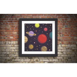 Quadro Sistema Solar - 29x29 cm 