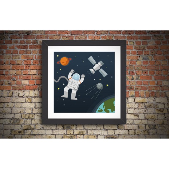 Quadro Astronauta - 29x29 cm 