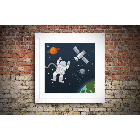 Quadro Astronauta - 29x29 cm 