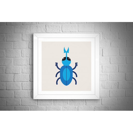 Quadro Besouro Azul - 29x29 cm 