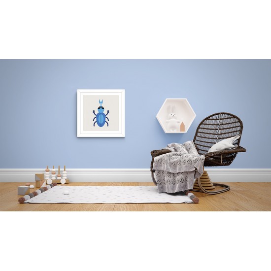 Quadro Besouro Azul - 29x29 cm 