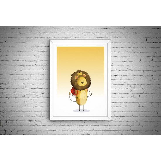 Quadro Leãozinho - 35x26 cm 