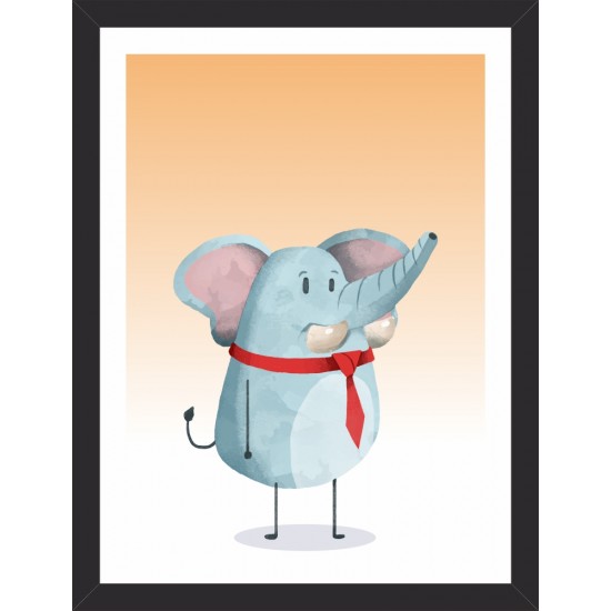 Quadro Elefantinho de Gravata - 35x26 cm 