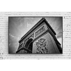 Quaro O Arco do Triunfo em Preto e Branco - 90x60 cm