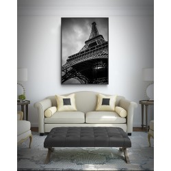 Quadro Torre Eiffel Preto e Branco - 65x100 cm