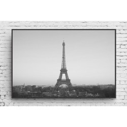 Quadro Torre Eiffel por Outro Ângulo em Preto e Branco - 100x65 cm
