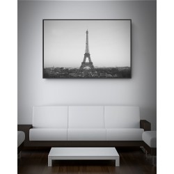 Quadro Torre Eiffel por Outro Ângulo em Preto e Branco - 100x65 cm