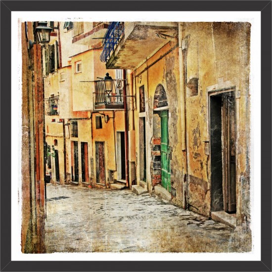 Quadro Vilarejo Década de 30 - 38x38 cm 