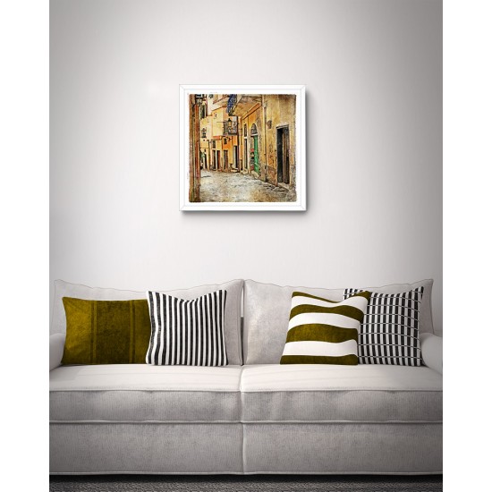 Quadro Vilarejo Década de 30 - 38x38 cm 