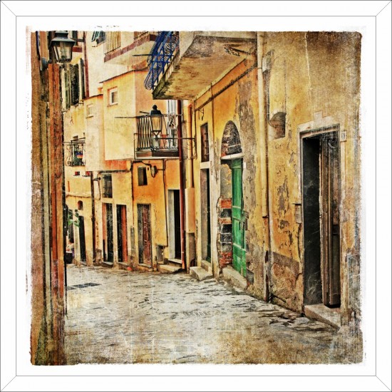 Quadro Vilarejo Década de 30 - 38x38 cm 