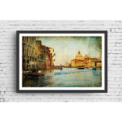 Quadro Veneza Vintage Colorido - 44x64 cm