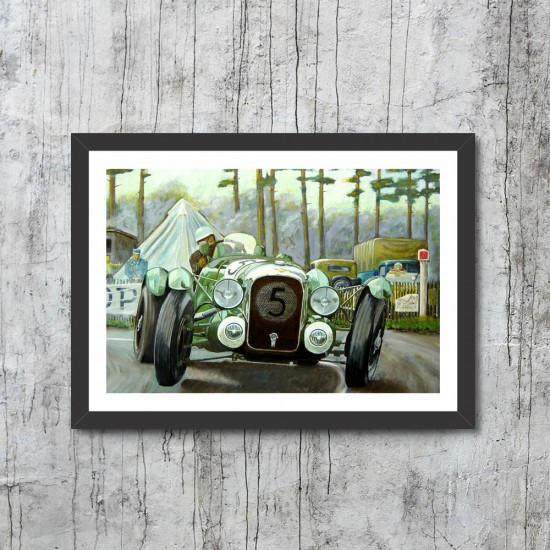 Quadro Reprodução Digital de Corridas Década de 20 Carro 5 - 34x46 cm