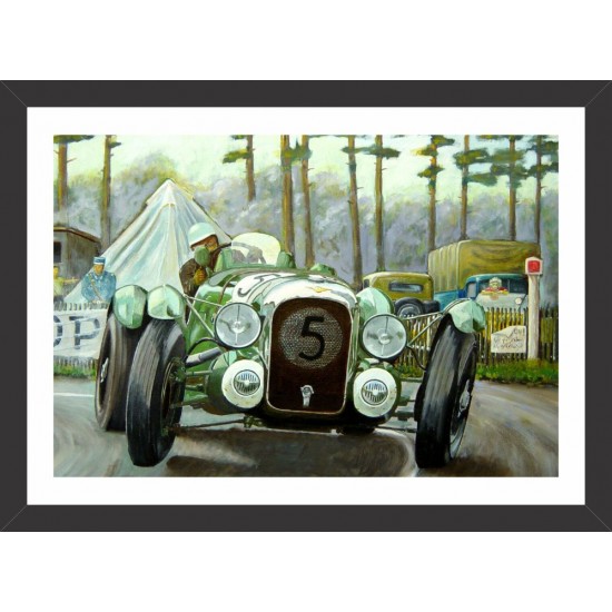 Quadro Reprodução Digital de Corridas Década de 20 Carro 5 - 34x46 cm