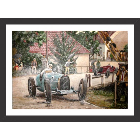 Quadro Reprodução Digital de Corridas Década de 20 Carro 2 - 34x46 cm